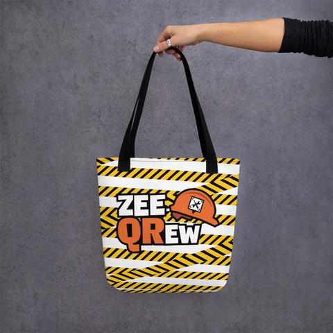 Large black tote bag with Tape logo