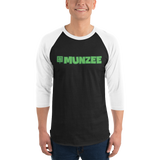 Munzee Logo 3/4 sleeve raglan shirt